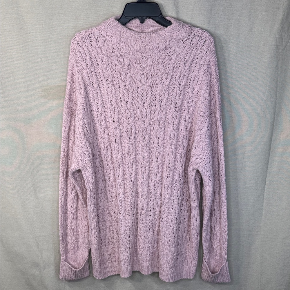 Architect Sweater‎ Pink Cable Knit Funnel Neck in Size 2X  NWT